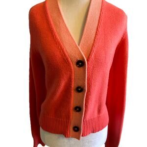 Philosophy Cardigan Sweater L Pink Academia Preppy Coastal Varsity Buttons $98